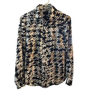 The Limited Women's Button Up Blouse Abstract Design Size Petite Medium